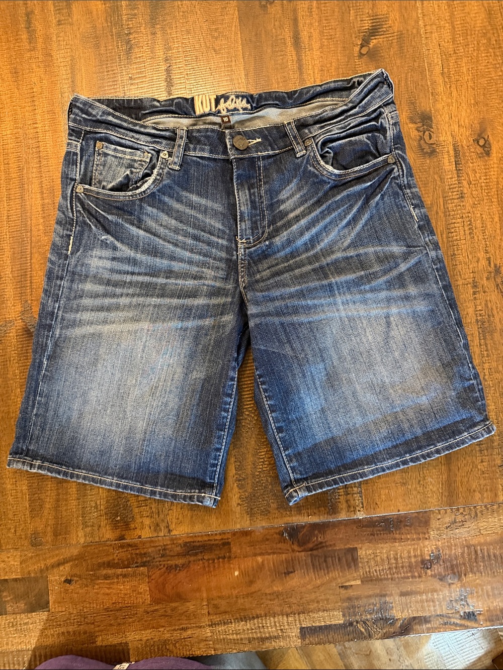 Kut from the Kloth Faded Blue Denim Bermudas